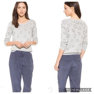 EUC Joie Light Grey Leopard Lilibeth Sweater